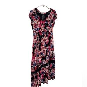 Torrid Floral Asymmetrical Dress - Pink, Blue, Black